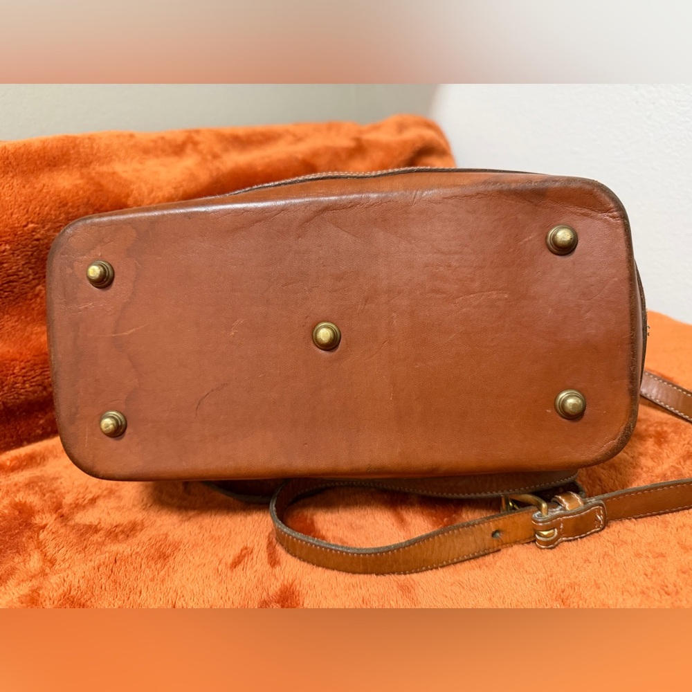Vintage Dooney & Bourke AWL Doctor Satchel Black & Tan Made in USA - Picture 5 of 13